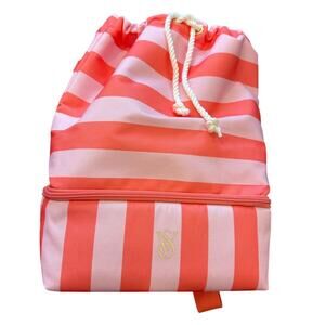 VICTORIA'S SECRET Pink Striped Backpack Bag with Cooler NEW
